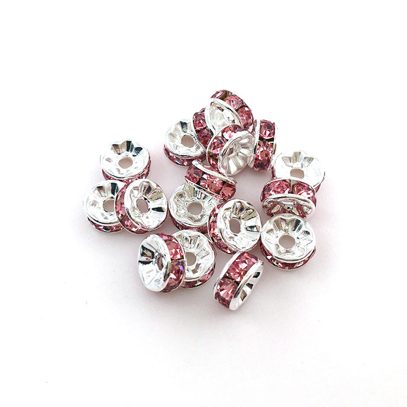 Venta al por mayor, 100 unidades/paquete, 8MM, accesorios de bricolaje, cuentas de aleación de anillo de perforación